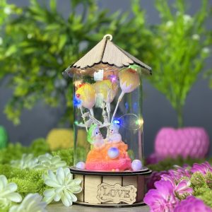 Unique Gift for Women – Romantic Pink Heart with Love Couple in Glass Dome | Thoughtful Anniversary, Birthday, and Romantic Gift for Loved Ones