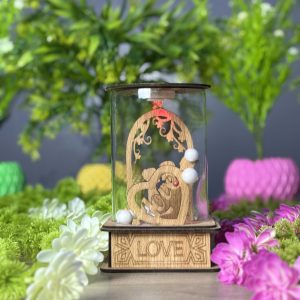 Wooden Cute Couple Decorative Showpiece Lightinig System | AToZShop.BD