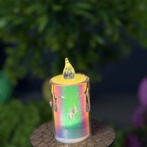 Flameless LED Electronic Candle Light With Rainbow Layer | AToZShop.BD